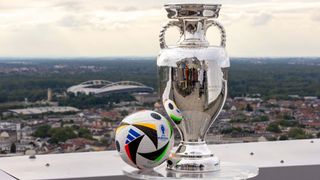 How to watch Euro 2024 live streams UEFA EURO 2024 Trophy is displayed at the city high-rise (roof terrace WOW) on May 06, 2024 in Leipzig, Germany. (Photo by Maja Hitij - UEFA/UEFA via Getty Images)