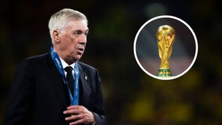 Carlo Ancelotti, head coach of Real Madrid CF, looks on during the award ceremony following the UEFA Champions League final football match between Borussia Dortmund and Real Madrid CF. Real Madrid CF won 2-0 over Borussia Dortmund. (Photo by Nicolò Campo/LightRocket via Getty Images)